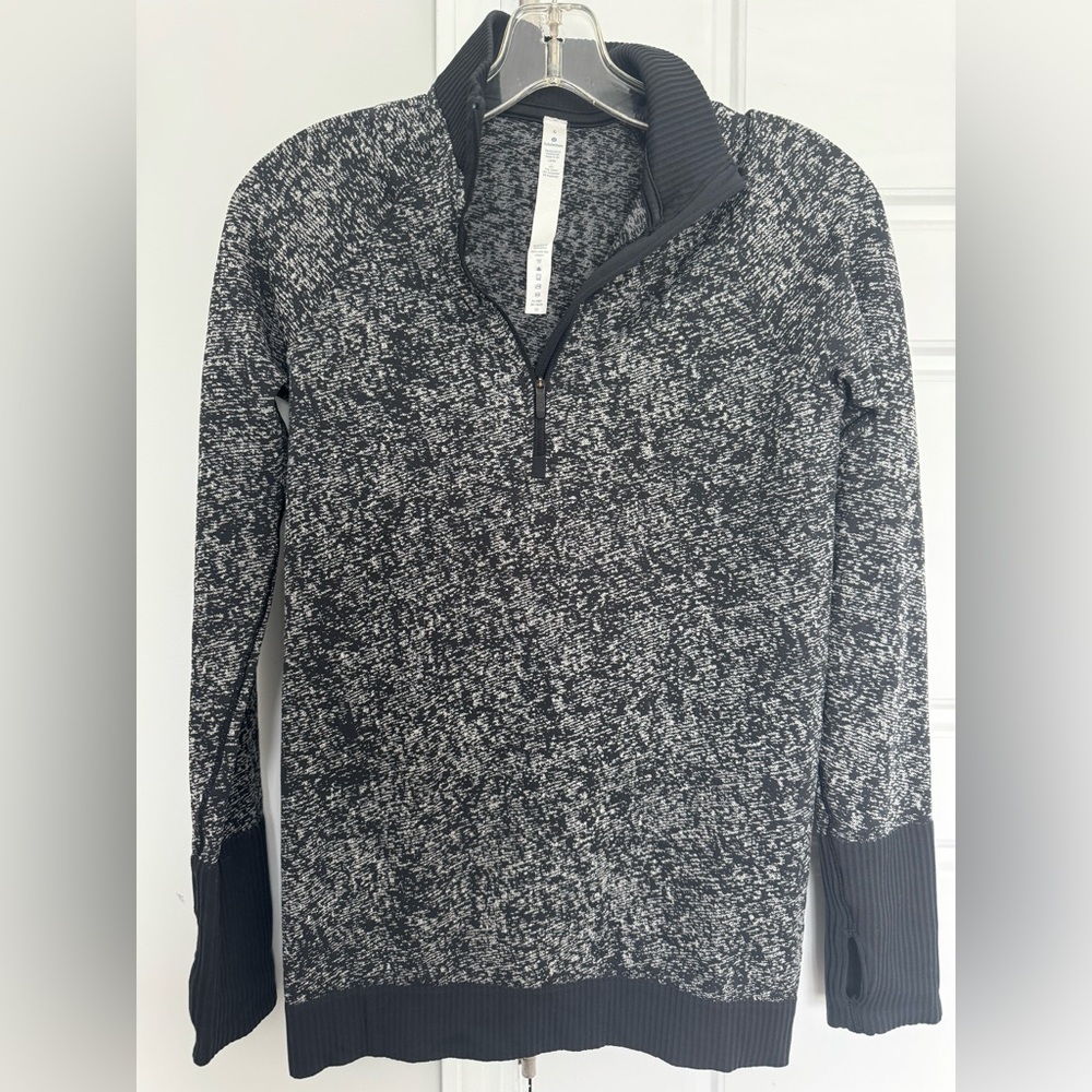 lululemon athletica Black and Gray Zip-Up Sweater